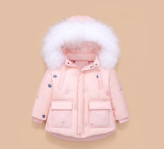 New Children's Down Jacket Suit Baby Winter Thickened Baby Girl Strap Two-piece Jacket