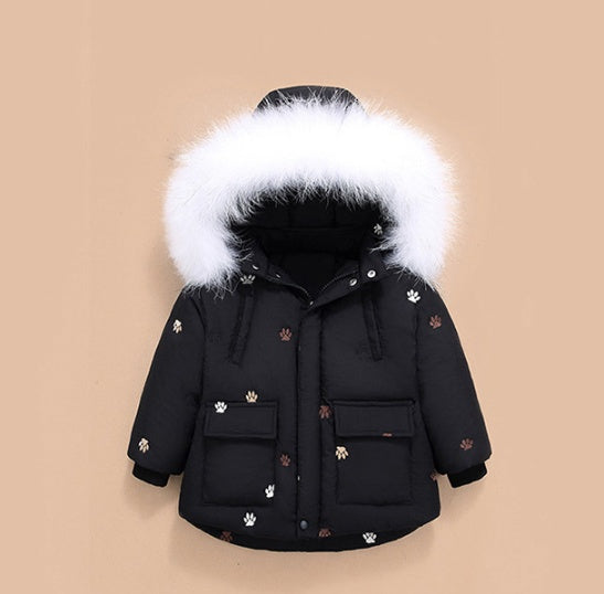 New Children's Down Jacket Suit Baby Winter Thickened Baby Girl Strap Two-piece Jacket